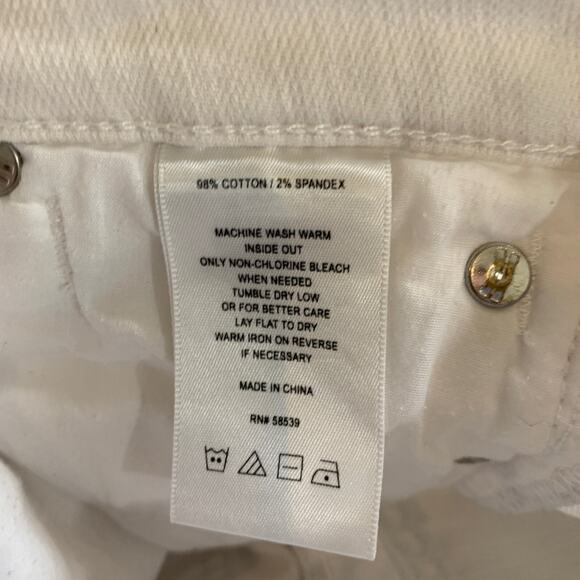 Kut From The Kloth Shorts 0 White Denim Bermuda Zip Fly Clam Diggers Pockets - Picture 11 of 14